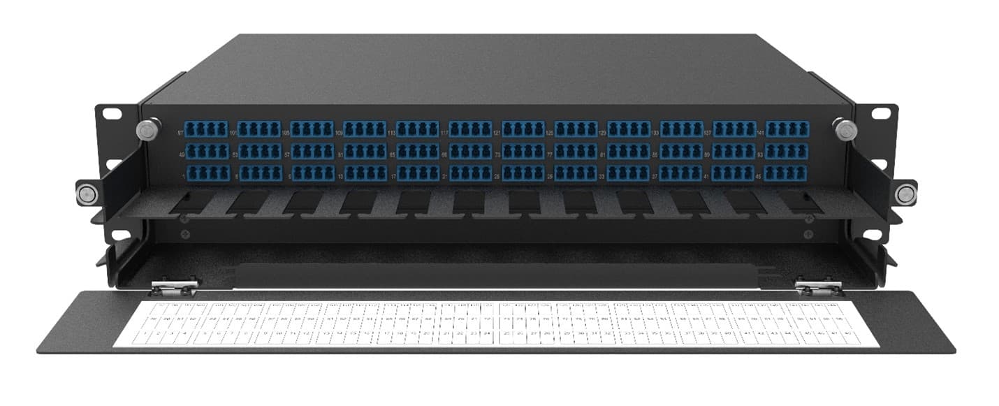 2RU 144F Slide Out Splice Panel with Cable Management – OPEN